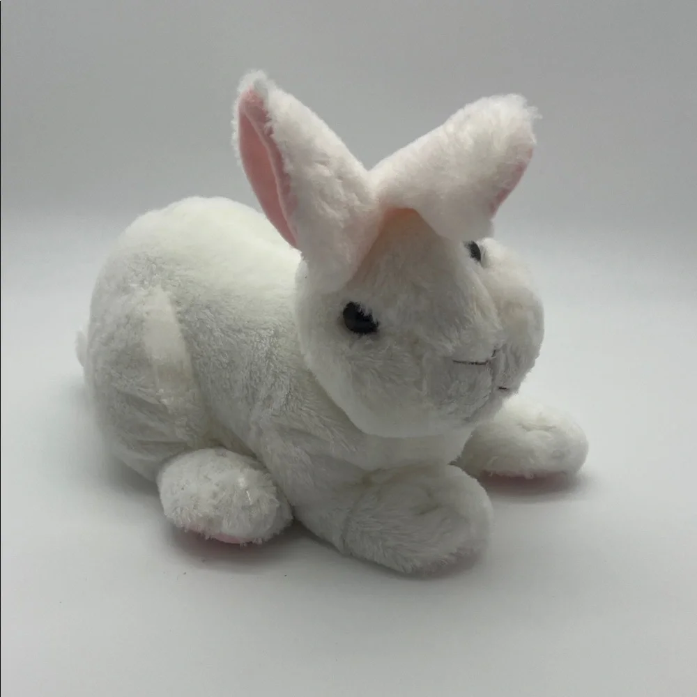 White Realistic Bunny Plush - Picture 1 of 5